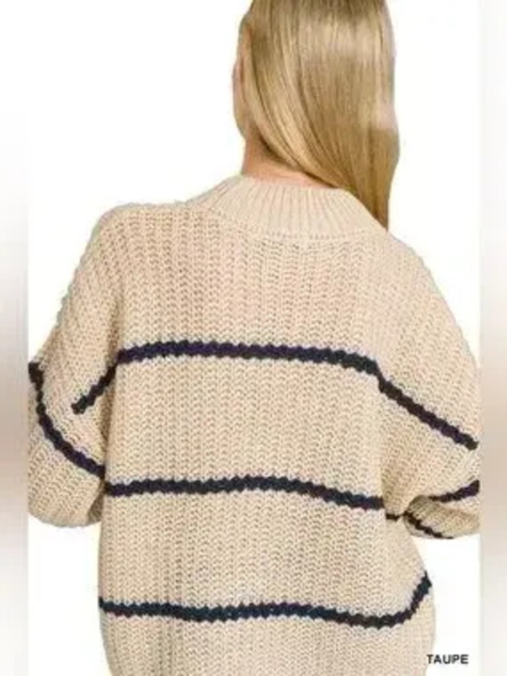 Zenana Oversize Striped Sweater - Picture 5 of 8
